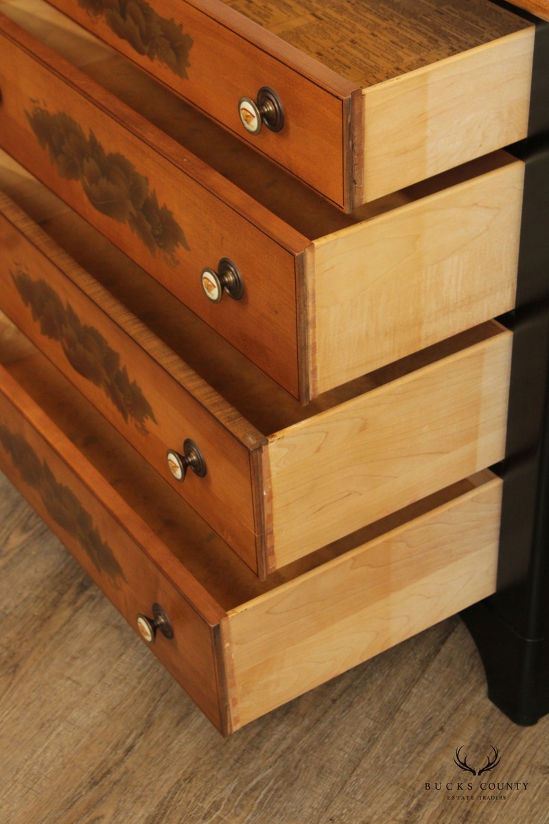L. Hitchcock Ebonized and Stencil-Painted Chest of Drawers