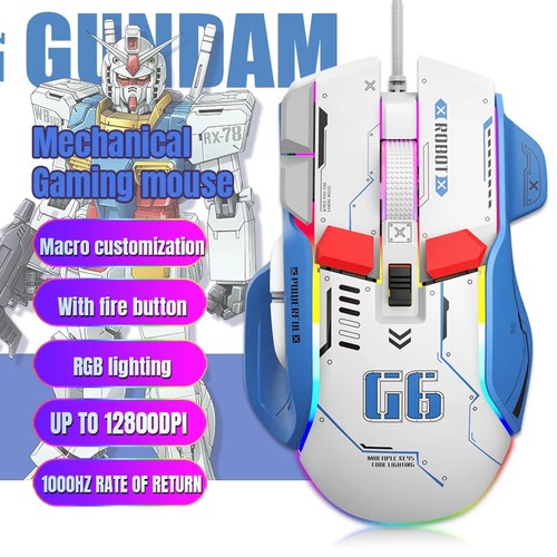 G6 Gaming Mouse Wired 128000DPI ChipA826 RGB Macro-programmable Ergonomic design - Picture 6 of 26