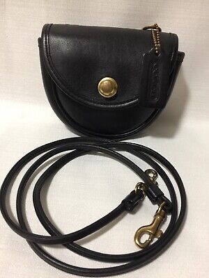 COACH Belt Bag Small Black Leather Crossbody Convert Fanny Pack USA Vintage | eBay