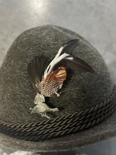 Vintage Rein Haar Wool Hat + Pin 53cm - Picture 3 of 14