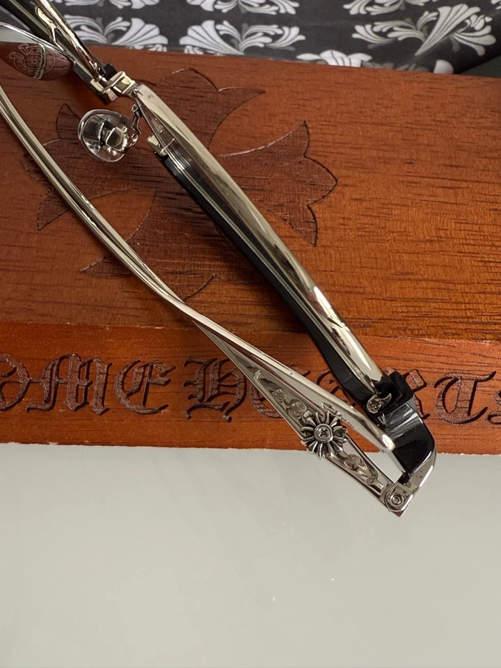 Gafas CHROME HEART SLUNTRADICTION Marco Clubmaster Negro/Plateado Foto 4 de 4