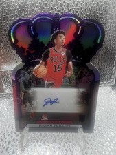JULIAN PHILLIPS 2023-24 CROWN ROYALE ROOKIE PURPLE DIE CUT RC AUTO /25 Q4247