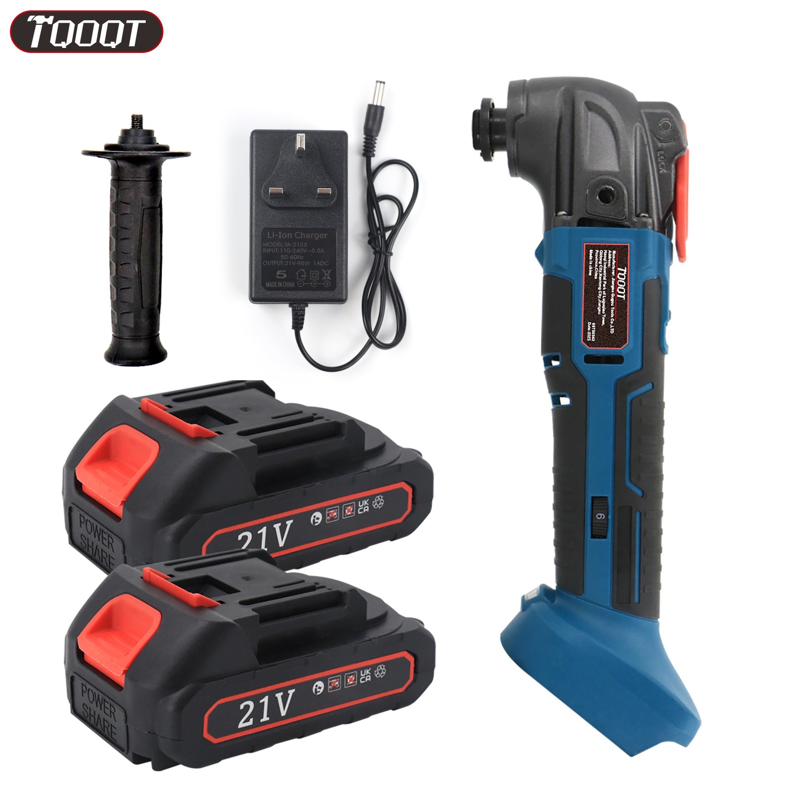 2Battery Cordless Oscillating Multi Tool 21V 6 Speed Powerful Sander Scraper Saw