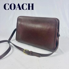 Coach crossbody shoulder bag dark brown full leather 9814
