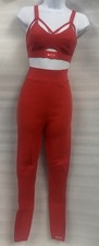 Nike Women s Chambers Workout Outfit Leggings 190 Bra 120 Small In Red