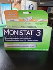 Monistat 3 Combo Pack Yeast Infection Treatment Applicators and Cream