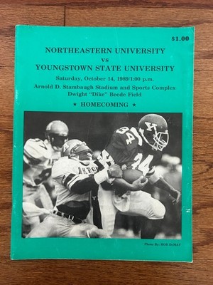 1989 Vintage ''YOUNGSTOWN STATE VS NORTHEASTERN'' College Football Program, RARE!