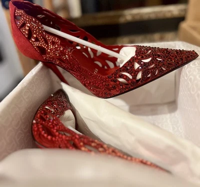 Christian Louboutin Strass Pump High (3-3.9 in) Heel Height Heels