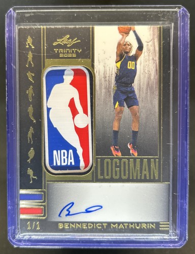 2022-23 Leaf Trinity Bennedict Mathurin Logoman Patch Auto Autograph #1/1 USA