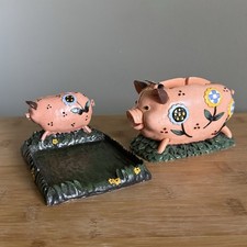 Hand Painted Pig Tape Dispenser & Sticky Note...