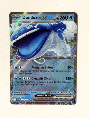Dondozo EX 66/182 Pokemon Card TCG Destined Rivals Double Rare Holo NM