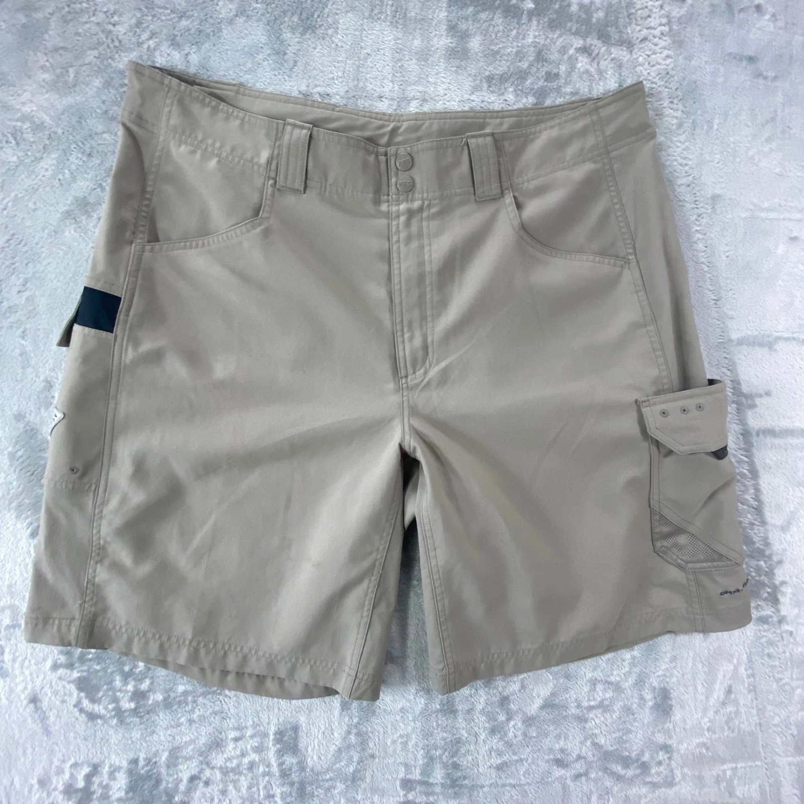 COLUMBIA PFG Cargo Shorts Mens 38 Tan Performance Fishing Gear FM4013 Summer