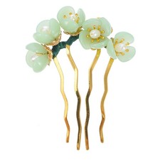 Beaupretty Jade Flower Hair Pin Chinese Hair Stick Jade Hairpin Retro Chignon...