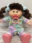 Toddler #4 Pacifier Cabbage Patch Kids Vintage Brunette Braids Girl Doll