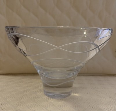 Nambe Crystal Swirl Ribbon Morph Cut Bowl 9'' Handcrafted Slovenia 5303 
