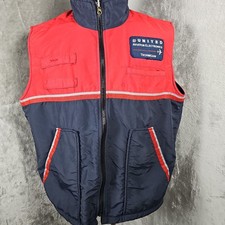 Vintage 80’s United Airlines Employee Vest Size L Old Logo aviation Made In USA
