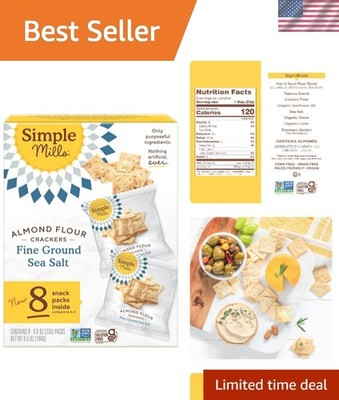 8 Individual Packs of Gluten Free Almond Flour Crackers for Healthy Snacking