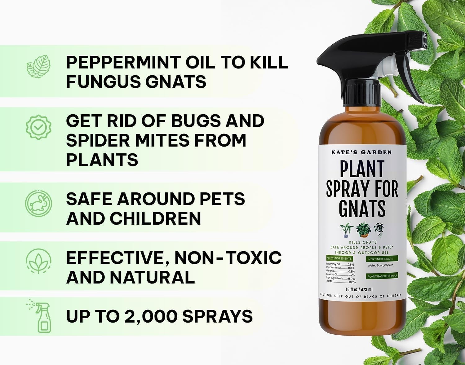 Pet Safe 16oz Fungus Gnat Killer - Non-Toxic Peppermint Bug Spray for Plants  | eBay