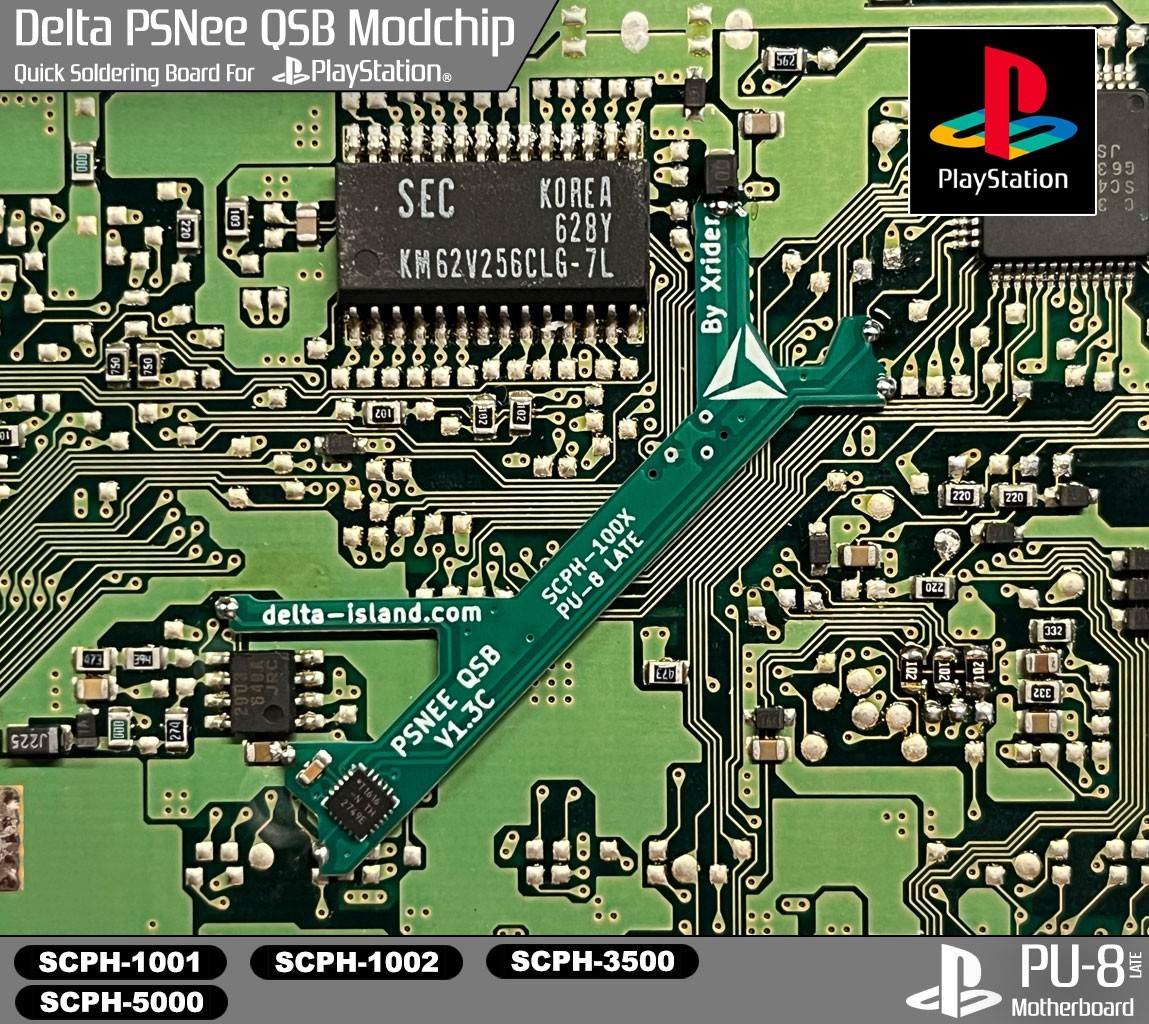 Modchip Delta Island Pour SCPH-7501/7502/7503 - Permet Import/backup Et Jeux Région Free - Marque Delta Island Modchip PS1 PU-22 - Foto 5