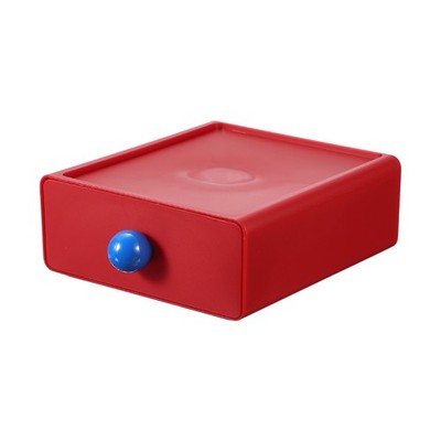 Stackable Storage Drawers for Desktop for Bathroom Red Single Layer