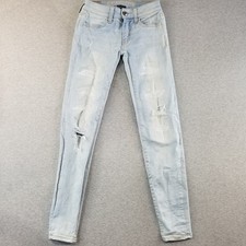 American Eagle Jeans Women's Sz 00 Super Low Jegging Stretch Light Wash Normcore