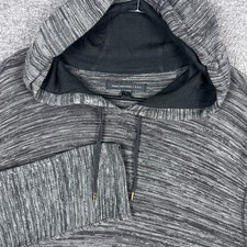 John Varvatos Hoodie Mens Large Charcoal Striated Stretch Lightweight Pullover