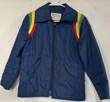 Vintage JCPenney Jacket Zip Casual Work Lightweight Rainbow Mod USA 70s 80s