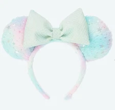 Tokyo Disney Resort Minnie Ears Headband Spangle Snow Blue Frozen  2025 Japan