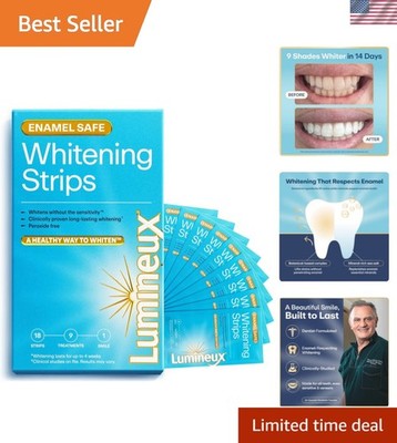 Peroxide-Free Teeth Whitening Strips Kit - 9 Gentle Treatments for Sensitivity