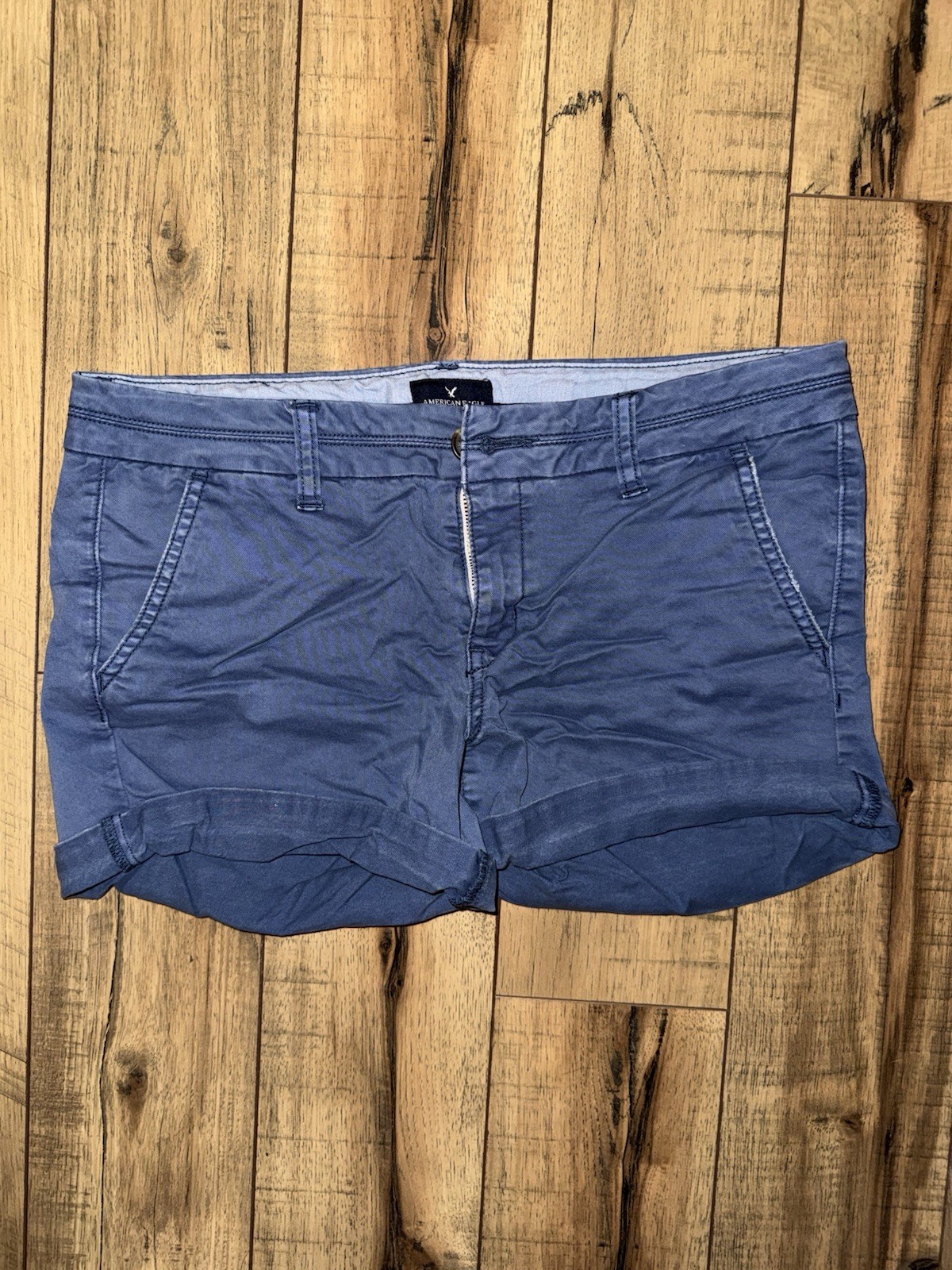 American Eagle Super Stretch Midi Women's Size 10 Blue Chino Shorts