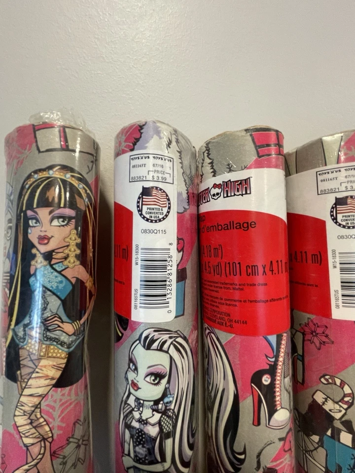 (4) Новый 2015 Monster высоты оберточная бумага American Greetings 45 кв футов игрушки R США - Изображение 2 из 4