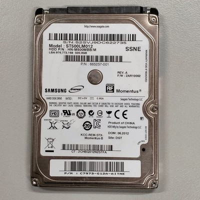 Samsung Seagate Momentus 500GB 2.5'' SATA 3.0Gbps HDD 5400RPM 8MB ST500LM012