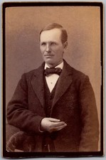 Antique CDV Circa 1880s Handsome Man Mustache In Suit Unmarked