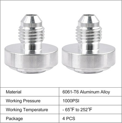 AN4 Male Weld On Bung Fitting 2pcs Adapter for Fuel Cell Tank System