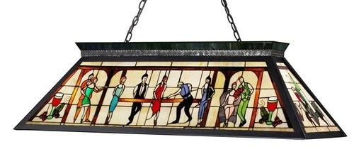 Z-Lite KD28 Tiffany 43-3/4"W 4 Light Chandelier - Black - Picture 1 of 2