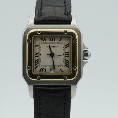 CARTIER SANTOS CAREE QUARTZ HERREN UHR 29MM STAHL/GOLD VINTAGE SCHÖN 187901 C245