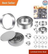 Round Cookie Cutters Set 12 Pieces Bistcuit Cookie Cutters Circle Pastry Cutters