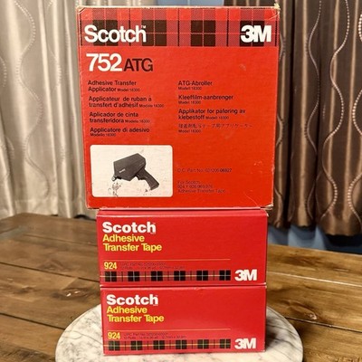3M Scotch 752 924 ATG Adhesive Transfer Applicator & Tape 24 Rolls, 1/2''x36yd