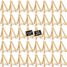 Thenshop 40 Pack 6 Inch Mini Wooden Easels for Display, Classic Small Table...