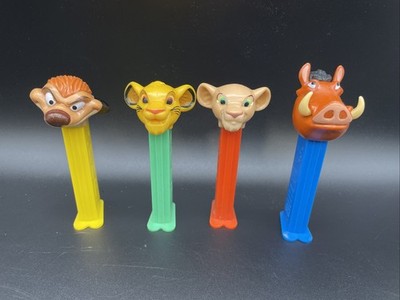 PEZ Spender mit Fuß König der Löwen - 4x - Pumba Timon Nala Simba Vintage RAR