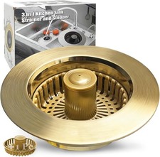 Kitchen Sink Drain Strainer, 3 in 1 Pop Up Kitchen Sink Stopper, with an Extra