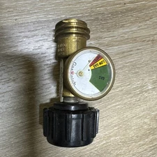 Propane Tank Brass Adapter W/ Pressure Meter Gauge 4 Master LP Gas Grill BBQ RV