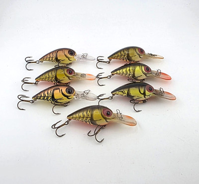 (7) Storm Wiggle Wart Crankbait Fishing Lures Lot of 7 - Craw