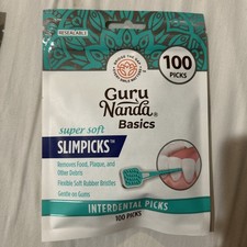 1 pkg Guru Nanda Basics Super Soft Interdental Picks 100 Count Resealable Gentle