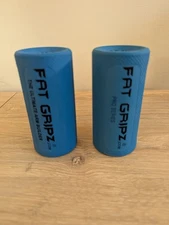 Set of 2 Fat Gripz Blue 2.25" Rubber Bodybuilding Weightlifting Grips
