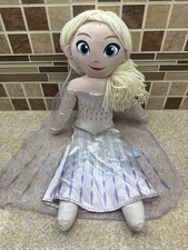 Disney Frozen 2 Elsa The Snow Queen Plush Doll 21 Yarn Hair Ice Queen