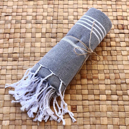 Sciarpa Peshtemal Telo mare Telo Hammam Telo bagno Fouta 195x95cm modello 03 - Picture 4 of 15
