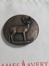 Vintage Retired James Avery Bronze Deer Belt Buckle