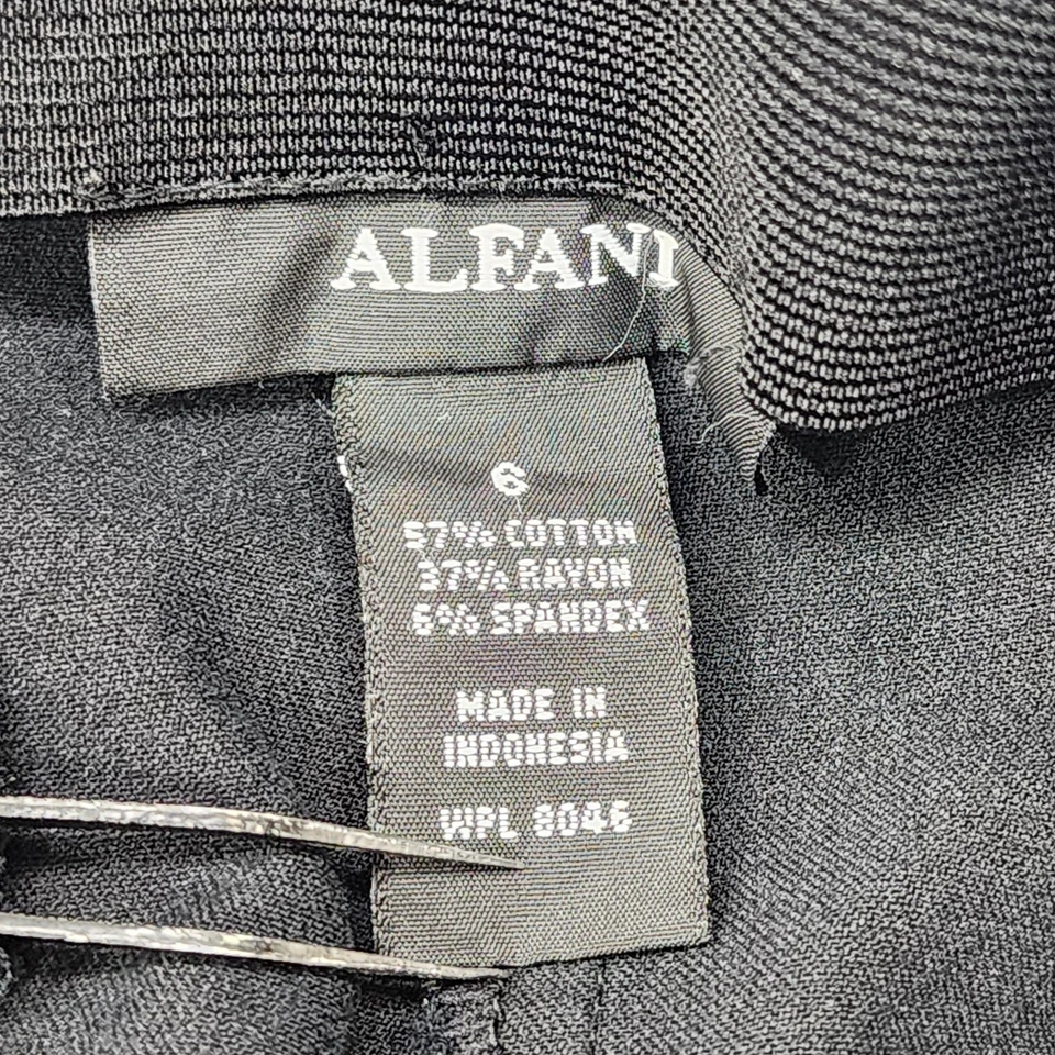 Alfani Pants Womens 6 Black Low Rise Skinny Front Seam Zipper Pockets Stretch - Image 3 of 4