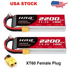 2pcs HRB 3S 2200mAh XT60 11.1V Lipo Battery for RC Drone Car Boat Airplane FPV